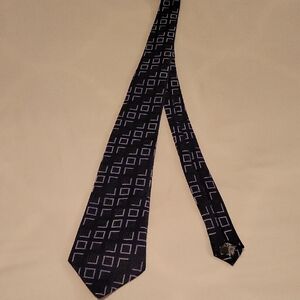 Giorgio Armani Diamond Pattern Tie in Black and Silverblue